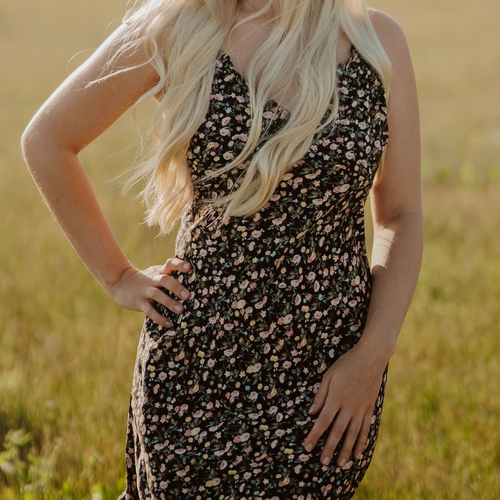 Abercrombie & Fitch Black Floral Maxi Dress